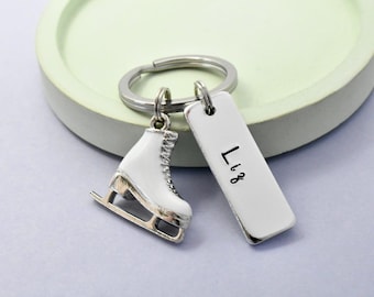 Personalised Ice Skating Keyring • Skater Key Ring • Ice Skating Keychain • Gift For Someone that Loves To Ice Skate • Figure Skater Gift