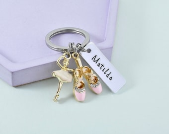 Ballet Keyring • Personalised Ballerina Key Ring • Dancing Keychain • Dancer Gift • Shoe • Prima Ballerina • Custom Stocking Filler