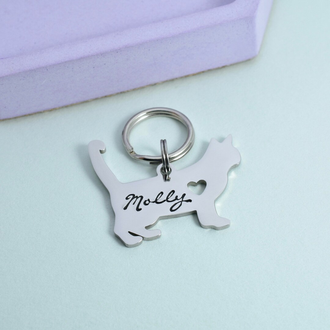 Personalised Cat Keyring for Pet Lover • Fur Baby Key Ring • Cat Name ...