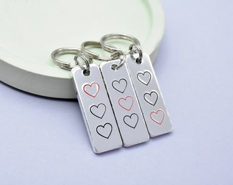 Personalised Sibling Keyring Set: Order of Birth Keepsake, Stocking Filler For Brothers And Sisters