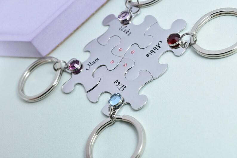 Personalised Jigsaw Puzzle Piece Keyrings Friendship Gift Etsy UK