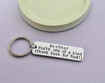 Funny Brother Keyring from Sister, Rude Brother Gift, Personalised Brother Birthday Gift