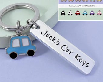 Car Keyring • Personalised Motorist Key Ring • 1st Car Keychain • Just Passed Test • Congrats • Driving Gift • New Driver • Stocking Filler