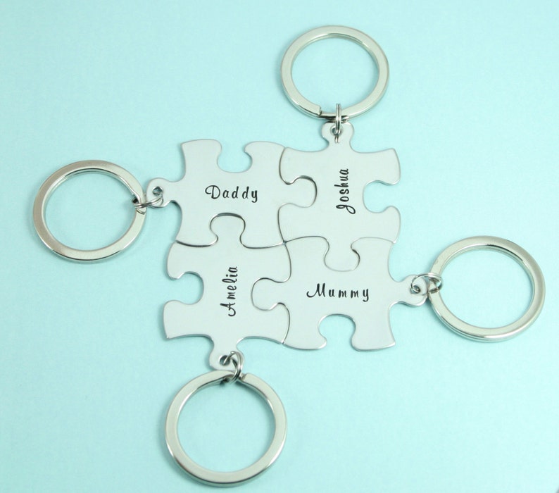 Personalised Jigsaw Puzzle Piece KeyRings Friendship Gift Etsy