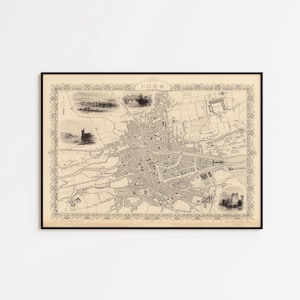 1851 Cork Map Print: Vintage City Wall Art