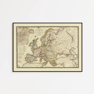1813 Europe Historical Map: Vintage Wall Art Print