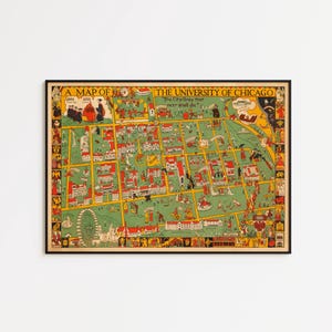 1932 Chicago University Map Art Print: Vintage Campus Wall Decor