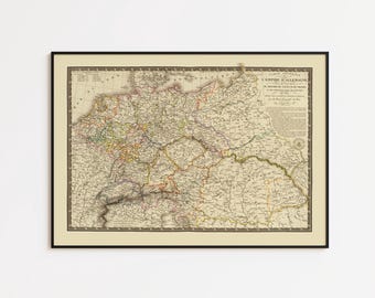 German Empire 1789 Map: Vintage Wall Art Print