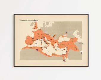 Roman Empire Map Art Print: Vintage Historical Wall Decor