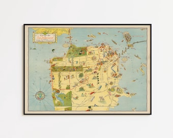 1939 San Francisco Map Print: Vintage City Wall Art