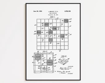 Scrabble Patent Art Print: Vintage Game Poster