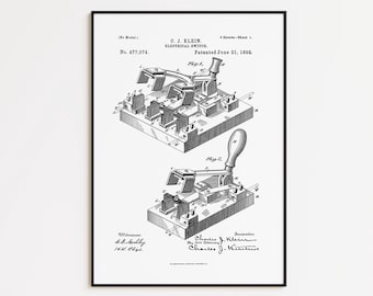 Electric Switch Patent Art Print: Vintage Wall Decor