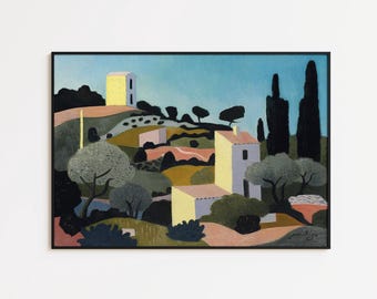 Jean Hugo Art Print: Modern Cubism Landscape, Gallery Wall Art