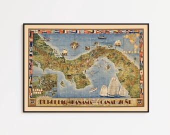 パナマ運河地帯の古地図 - イスミアン運河委員会 - 1925年発行 - Etsy 日本