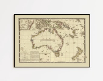 1800年代のオーストラリアの地図 067 南半球 旅行 休暇 冒険 島 オズ