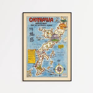 Okinawa Map Print: Vintage Ryukyu Islands Wall Art