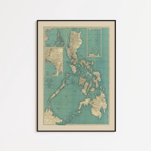 Philippine Islands Map Art Print: Vintage Style Wall Decor