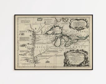 Vintage Map of Western Canada 1689: Antique Wall Art Print