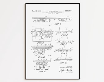 Skateboard Patent Art Print: Vintage Blueprint Poster