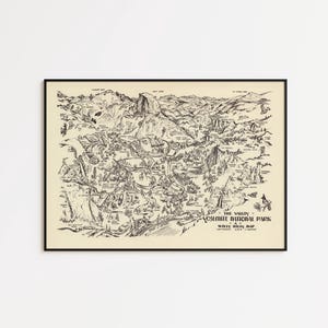 Vintage Yosemite Valley-kartaposter: Väggkonst från nationalparken