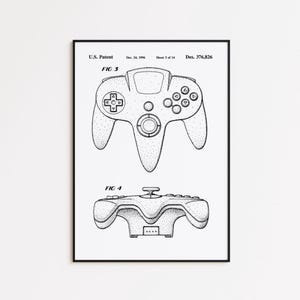 "Joystick Patent Kunstdruck: ""Vintage Game Controller"" Poster."