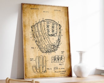 Vintage Baseball Wall Art Baseball Prints Boys Bedroom Wall Decor Baseball Fan Gift Sports Art Print