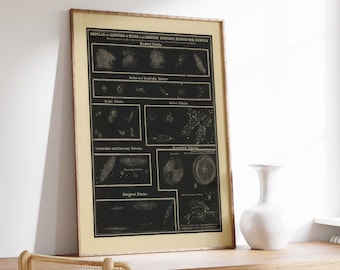 Nebulae Wandposter| Vintage Dekor| Himmlisches Dekor| Weltraum Kunst| Leinwandbild | Astronomie Kunst| Wandbilder