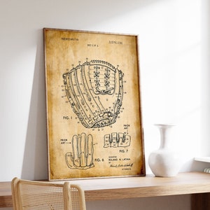 Vintage Baseball Wall Art Baseball Prints Boys Bedroom Wall Decor Baseball Fan Gift Sports Art Print