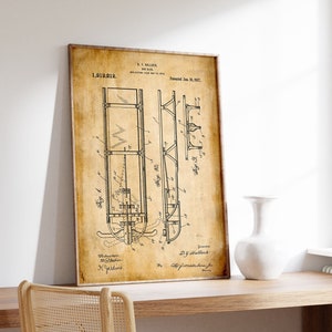 Bobsled Patent Print| Framed Art Print| Vintage Poster Wall Decor| Art Canvas| Wall Poster| Wall Art Prints| Wall Prints