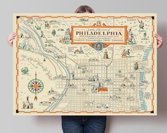 Philadelphia Old Map| Philadelphia City Map| Philadelphia Map| Old USA Maps| Old US Map| Pennsylvania Map| Old Maps| Old Map Poster| AMC200