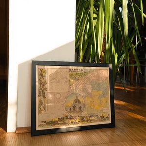 Map of Osaka Japan 1903 Framed Poster Print Wall Art Canvas Art Print Wall Decor