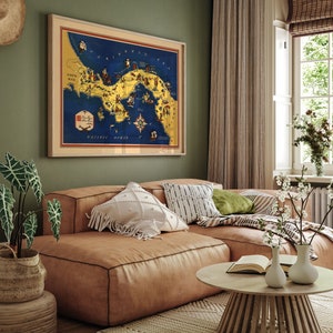 Impresión de mapa histórico de Panamá/ Cartel del mapa antiguo de Panamá/ Arte de la pared del lienzo de Panamá/ Arte del cartel vintage/ Decoración de la pared de Panamá