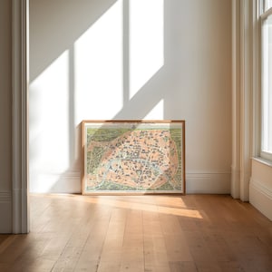 Paris City Map Wandbild | 1900 Paris Stadtplan Karte| Posterdruck | Kunstdruck auf Leinwand | Alte Karte Wand Kunst Poster | Gerahmte Landkarte als Wanddeko