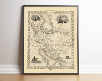 Kurdistan map watercolor Map Modern City Canvas Art Print Wall No Frame