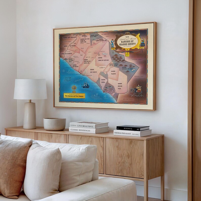 Vintage Orange County Ranchos Map: California Canvas Wall Art - Etsy