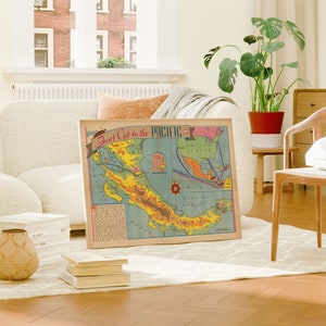 Mapa de la República de Panamá y Zona del Canal/ Impresión de arte de pared de mapa antiguo/ Cartel de pared de mapa vintage/ Impresión de cartel del Canal de Panamá