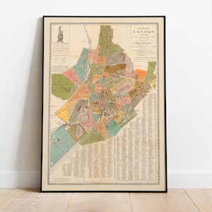 Stadtplan von Athen 1908| Alte Karte Wanddeko | Vintage Karte Wandkunst| Posterdruck | Gerahmter Kunstdruck| Leinwanddruck Karte