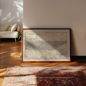 Old Map of Tennessee 1920 Framed Poster Print Wall Art Canvas Art Print Wall Decor