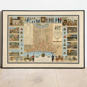 Philadelphia Karte Druck| Kunstgeschichte| 1910 Philadelphia Karte Wandkunst| Gerahmte Kunst| Leinwandbild| Poster Kunst| Kunstdruck | Stadtplan Wandbild