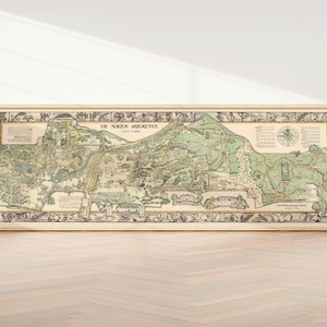Karte des Morton Arboretum | illinois Karten für Wanddekor| Panoramakarte Wandkunst | Große Karte Print Wanddekoration| Vintage Landkarten Poster