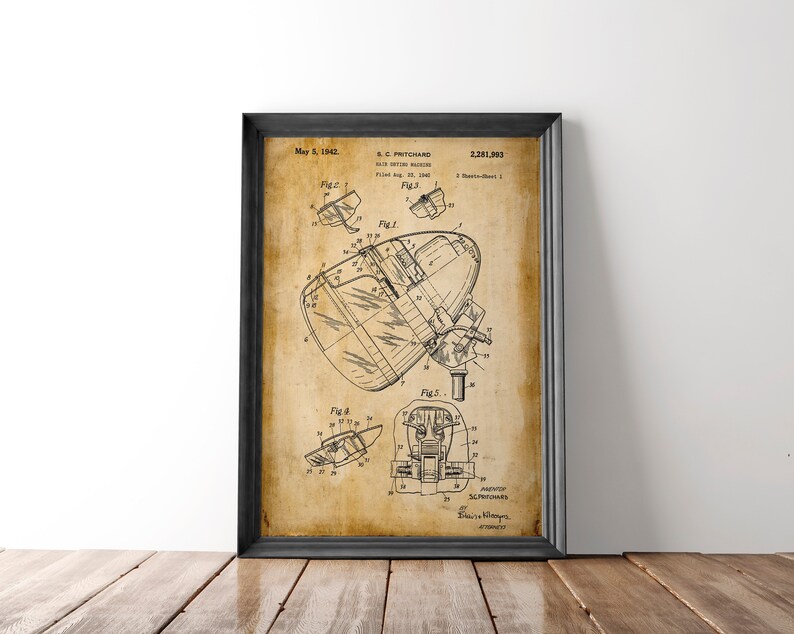 Vintage Hair Dryer Dryers Salon Wall Art Coiffeur Decor Barber Gift