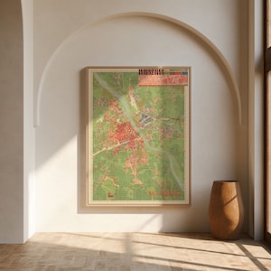 Karte von Warschau 1949| Alte Karte Wanddeko | Vintage Karte Wandkunst| Posterdruck | Gerahmter Kunstdruck| Leinwanddruck Karte