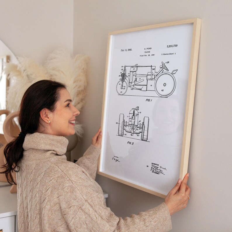 Tractor Patent Art Print: Vintage Farmhouse Wall Decor image 4