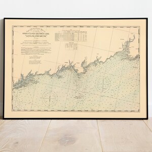 Seekarte von Norwalk Inseln bis Southwest Ledge 1893| Karte Wanddeko | Karte Wandkunst| Posterdruck | Gerahmter Kunstdruck| Leinwanddruck Karte