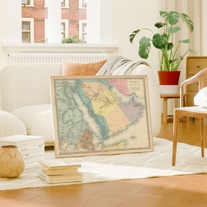 Mapa de Arabia con Egipto Nubia y Abisinia 1872/ Decoración de pared de mapa/ Arte de pared de mapa vintage/ Impresión de póster/ Impresión de arte enmarcado/ Mapa de impresión de lienzo