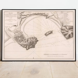 Seekarte von San Sebastian 1787| Guipuzcoa Landkarten| Alte Karte Wanddeko | Vintage Karte Wandkunst| Posterdruck | Gerahmter Kunstdruck| Leinwanddruck Karte