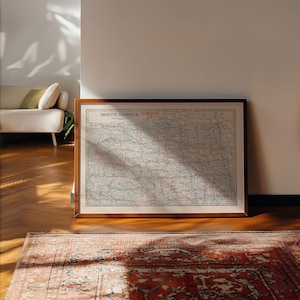 Map of the Roads of North Dakota 1920 Framed Poster Print Wall Art Canvas Art Print Wall Decor