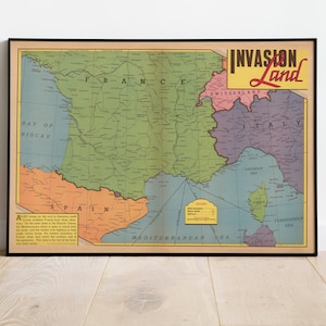 World War 2 Map Print| Poster Print| WW2 Maps| Canvas Art| War Maps| Art History| wwii Map Poster| Framed Wall Prints