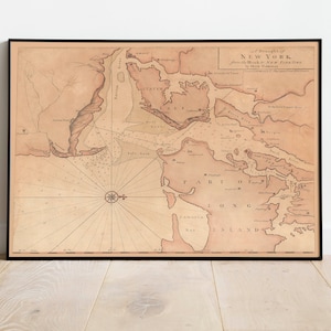 Historical Map of New York| Maps of USA| Poster Print| Framed Wall Print| Canvas Print Wall Decor| Wall Poster| Vintage Map Wall Art