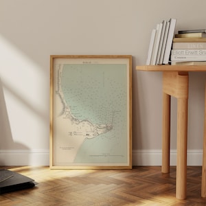 Mapa histórico de Dakar/ Mapas de Senegal/ Impresión de póster/ Impresión de pared enmarcada/ Decoración de pared con impresión de lienzo/ Póster de pared/ Arte de pared de mapa vintage